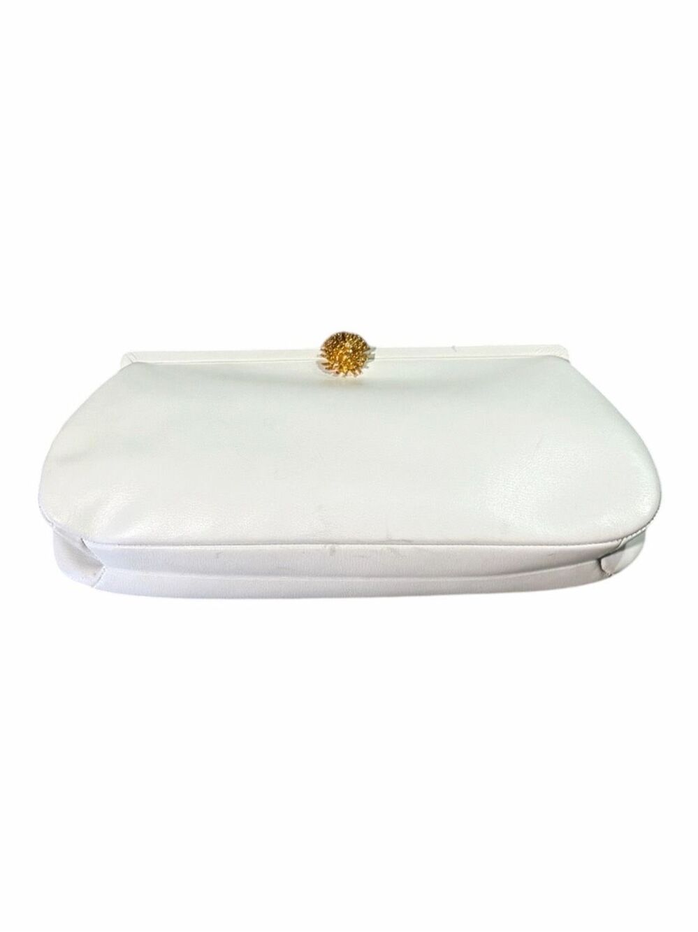 DOFAN Vintage White Clutch Purse Gold Floral Clasp Evening Bag